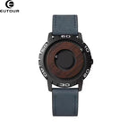 EUTOUR Magnetic Ball Bearing Men's Wooden Dial Personality Creative Watch Fashion Concept Rimless Design Watch Male Women Watches with Boxes Gifts