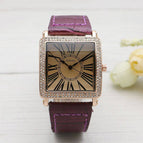 GOGOEY Square Rhinestone Digital Face Women's Watch Online Red Live Women's WatcH Fashion Quartz Watch Girl's Belt Watch