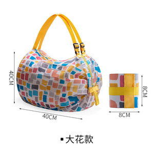 Foldable shopping bag environmental travel one shoulder beach bag portable large capacity canvas bag