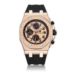 KIMSDUN luxury fashion men's silicone automatic mechanical watch sports military classic date display clock watch