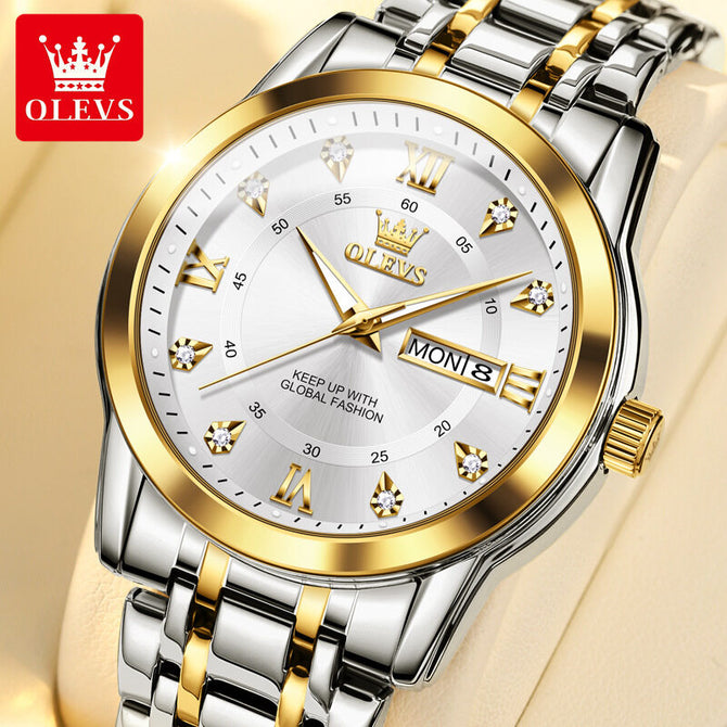 OLEVS Men's watch quartz watch double calendar business luminous children's watch men's watch 5513