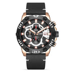 Megir Men's Watch Timing Luminous Leather Large Dial Watch Sports Quartz Watch 2136G