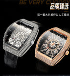 KIMSDUN K-2132B mens casual watch Gypsophila diamond-studded tonneau-shaped fashion luminous waterproof men watch