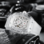 KIMSDUN Transparent Richard Waterproof Hollow Automatic Mechanical Watch Men's Watch Fashion Wine Barrel Miller K-2015A