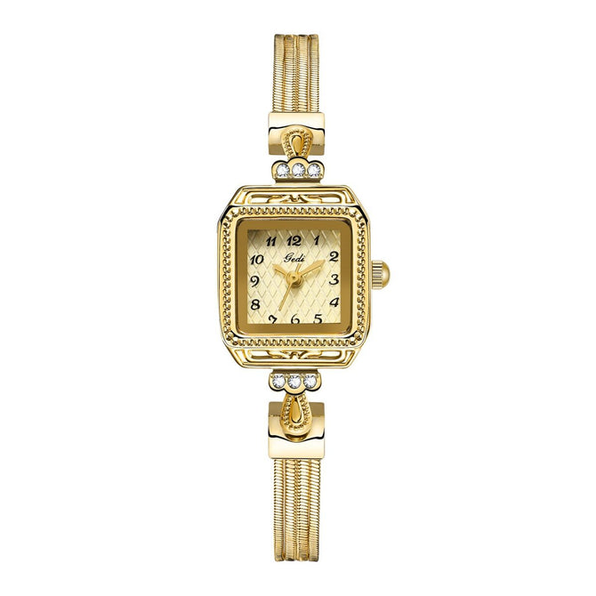 Gedi Women's Light Luxury High-Grade Watch Vintage Copper Imitation Watch Square Plate Antique Watch 51081