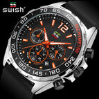 SWISH Watch Men's Multifunctional Chronograph Luminous Sport Men's Watch Silicone Quartz Waterproof Watch SW192