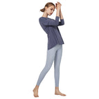 Yoga Clothing Top Women's Long-Sleeved Back Blouse Loose Quick-Drying Sports Jacket Pilates Workout Clothes T190607