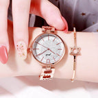 GEDI 81034 Fashion Casual Watch Hot Sale Women Elegant Luxury Stainless Steel Alloy Strap Waterproof Ladies Diamond Rhinestone Analog Quartz Wristwatch