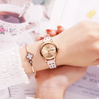 Korean Fashion Mesh Belt Fully Automatic Non Mechanical Women's Watch Luminous Waterproof Double Calendar Female Student Steel Band Watch for women