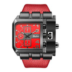 Oulm Large dial quartz men's watch casual belt male watches personality square watch for men