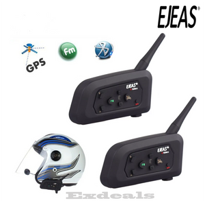 2Pcs/Set EJEAS V4 Pro 1200M 4 Riders Motorcycle Bluetooth Helmet Full Duplex Intercom Headset Unicador Wireless Interphone FM Radio