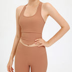 Sports Underwear Women's H-Shaped Beauty Back Yoga Clothes Running Fitness Top Breathable Nude Feel Yoga Vest
