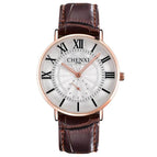 CHENXI Couple's Watch Men's Watch 076b Ultra-Thin Fashion Watch Women's quartz casual watch CX-076B leather