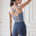 High Elastic Fitness Yoga Clothes Sports Bra with Chest Pad Vest Women's Slim-Fit Beauty Back Short Top Yoga Clothes Women A045