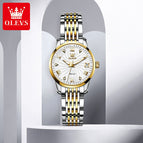 2021 New OLEVS Watch Automatic Mechanical Watch Business Diamond Double Calendar Waterproof Ladies casual Watch 6630