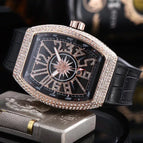 Watch for men FM Barrel-Shaped Quartz Watch Frank Diamond-Embedded Starry Waterproof Watch in Stock 8122