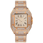 Men's watch full diamond watch steel band men's watch big dial quartz watch watches