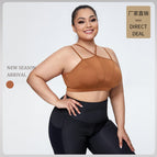 New plus size sports Bra Back Cross Double-Shoulder Strap Sports Bra Large Size High Strength Gather Yoga sports top DB7013