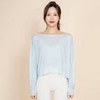 2021 the new fitness clothes tops autumn women's loose casual running sportswear yoga clothes long sleeves T-shirt QD56