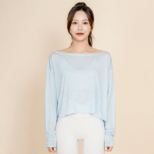 2021 the new fitness clothes tops autumn women's loose casual running sportswear yoga clothes long sleeves T-shirt QD56