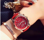 GUOU 8175 Women Diamond Watches Lady Wristwatches Leather Dress Date Watch Women Rhinestone Watches Fashion Hours