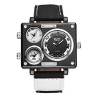 Oulm large dial casual men's watch domineering multi-time zone square quartz men's watch military watch HP3595