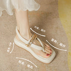 Slippers women's 2022 summer sandals and slippers women's soft bottom one-word slippers women's sponge cake thick bottom flip-flops women's 918-3