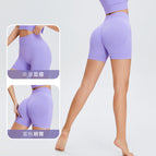 Seamless Yoga Shorts Women's Three-Point High Waist Sports Pants Quick-Drying Fitness Yoga shorts MS0111