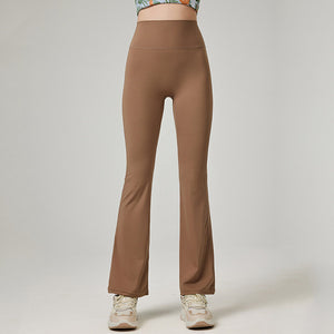 High Waist Hip Lift Slim Flare Pants Women's Fitness Yoga Sports Dance Drape Wide Leg Trousers Summer YC024