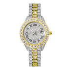 MISSFOX watch women's fashion diamond waterproof calendar full diamond face luminous ladies quartz watch 3035
