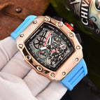 New men's Square Watch Elements Business Men's Six-Pin Running Seconds Multi-Function Calendar Watch 8087H