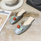 Lazy slippers women's 2022 new summer fashion half slippers women's flat shoes women's 112-3