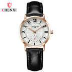 CHENXI Couple's Watch Men's Watch 076b Ultra-Thin Fashion Watch Women's quartz casual watch CX-076B leather