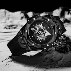 KIMSDUN men's watch new fashion trend tattoo waterproof silicone quartz casual watch J-2101B