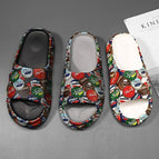 Man's Sandals Selipar Lelaki with Beer Cap Graffiti Slippers For Daily Slaid (40-45) Men slides
