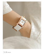 GUOU 8214 Women's Watches Square Pattern Temperament Versatile Rhinestone Wrist Watch Waterproof Quartz Belt Watch Women's Watch