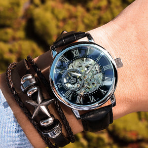 watch men's mechanical watch Roman numeral openwork transparent machinery steel men's watch