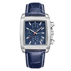 Megir Men's Watch Fashion Light Retro Multifunctional Chronograph Square Leather Men's Watch 2028