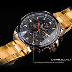 Forsining Men's Automatic Mechanical Steel Belt Watch Luxury Top Brand Men Watches Male Luminous Wristwatch Waterproof Clock for Men