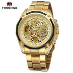 Forsining Waterproof Mechanical Watch Men's Fashion Casual Steel Belt Hollow Automatic Mechanical men Watch SLZe66