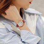 GUOU 6044 watches Women's Fashion Trend Large Dial Belt Quartz Watch Retro Versatile Waterproof Watch for women