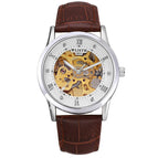 Mechanical Watch Skeleton Retro Men's Mechanical Watch Men's Watch Belt Watch Waterproof Watch 1003