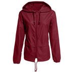 Lightweight outdoor Hooded Cardigan zipper rainproof jacket blouse