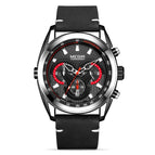 Megir watch men's fashion blue timing leather watch sports quartz watch 2135