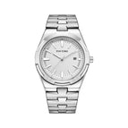 Pintime Men's Watch Stainless Steel Strap Fashion Casual Waterproof Quartz men calendar Watch 3008