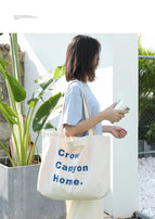 Korean version casual art canvas bag ins letter printed tote bag net red fashion shoulder bag SR7183