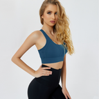 Summer new yoga sports vest women's fashion gathering bra running fitness mesh back yoga top 9060