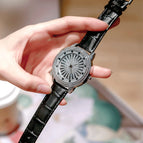 2022 fashion trend double layer fortune men's steel strap large dial rotary watch diamond inlaid watch women