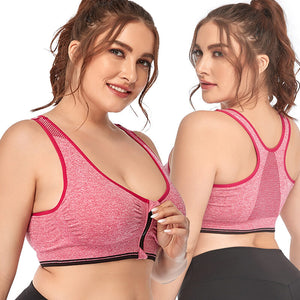 Large size Bra zipper sports bra lady running yoga bra without rims sports women bra vest 7652