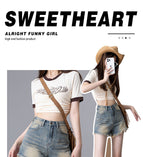 JEANS retro denim shorts women's 2022 new high-waisted thin burrs sexy hot girls hot pants JC9800